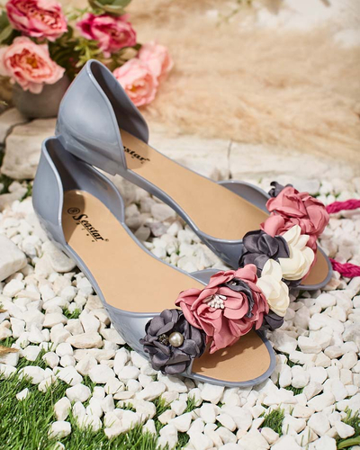 Royalfashion Rubber ballerinas with flower Koddies