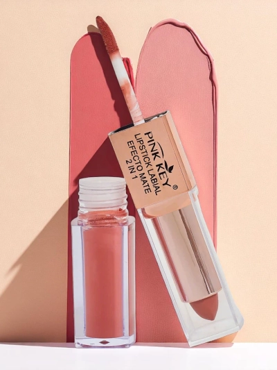 Matēta lūpu krāsa stienī un šķidrā veidā 2-in-1 Zemeņu mērce