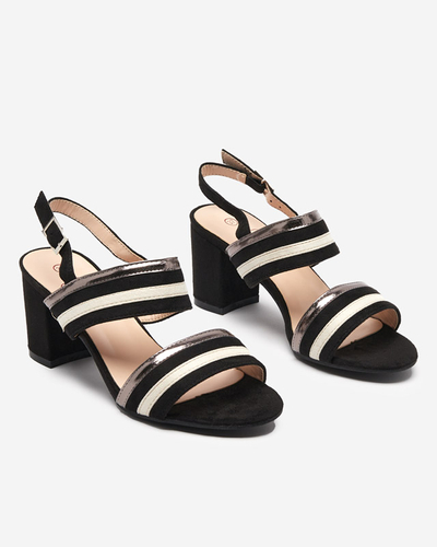 OUTLET Black and white women's eco suede Zebora sandals - Footwear