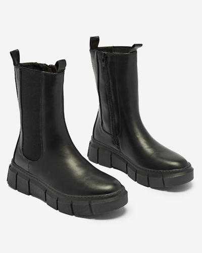Women's platform boots in black Couell- Footwear