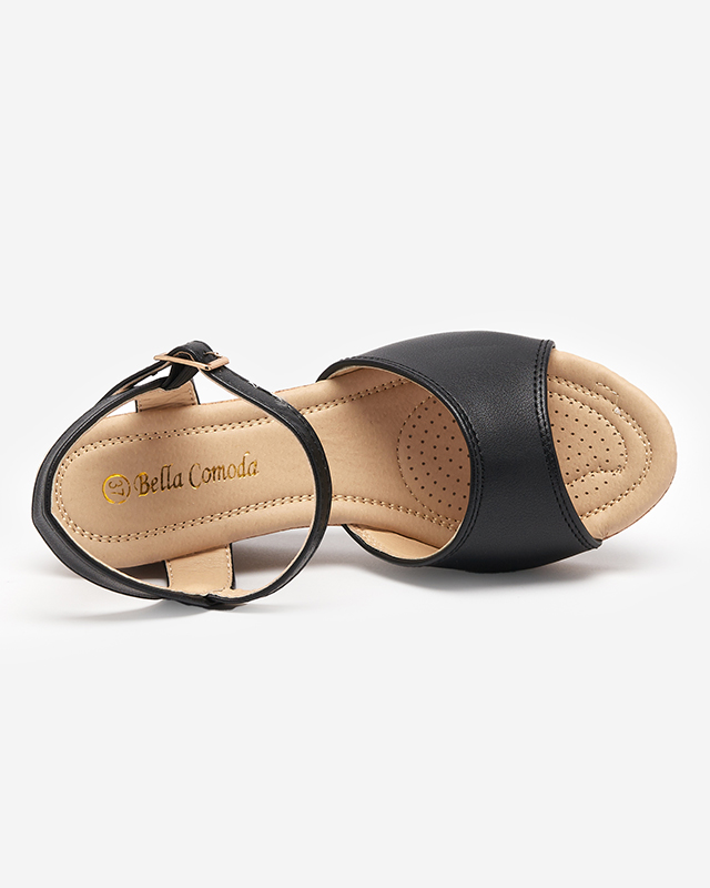 Black women's Bofalli wedge sandals - Footwear