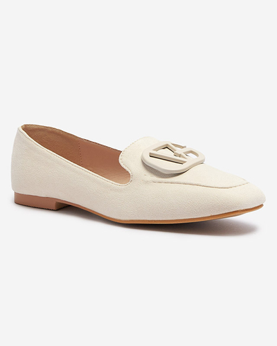 Women's moccasins with ecru embellishment Jeterika - Footwear