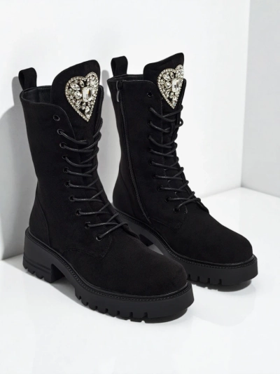 Emelune Eco Suede Lace-up Women's Ankle Boots