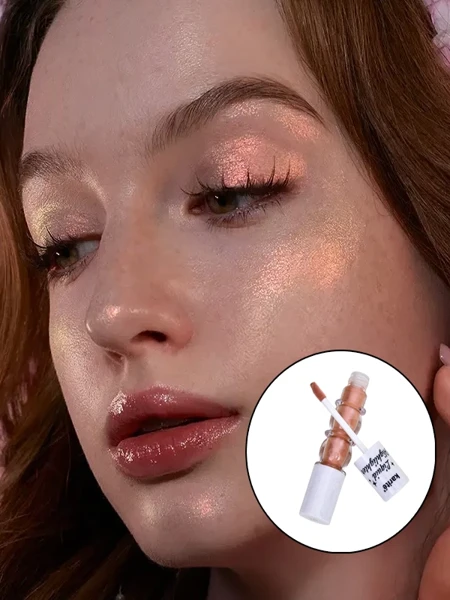 Liquid face highlighter with brush Sunset Kiss