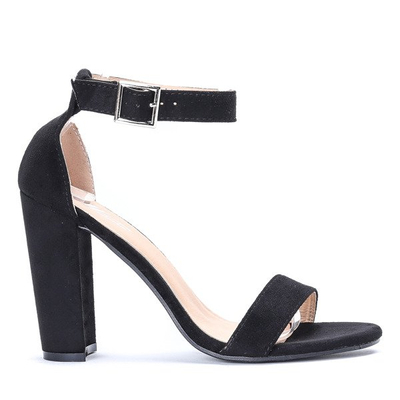 Black sandals on a post with a Marlen buckle - Footwear 1