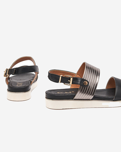 OUTLET Women's eco-leather sandals in black Kerita - Footwear
