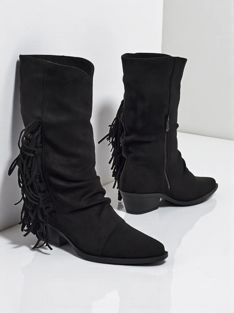 Women's heeled cowboy boots with tassels Selva