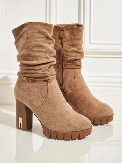 Women's Eco Suede Heeled Ankle Boots BrambleDusk
