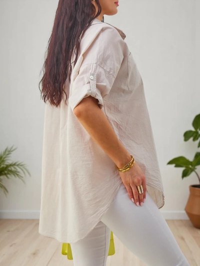 Royalfashion Sieviešu kokvilnas krekls ar 3/4 piedurknēm