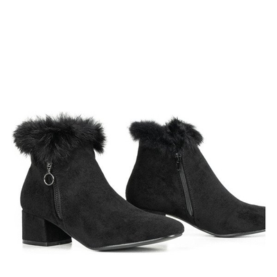 Black ankle boots with Yesenia fur - Footwear