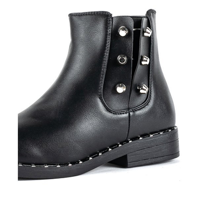 Black boots with metallic accents Waldi - Footwear