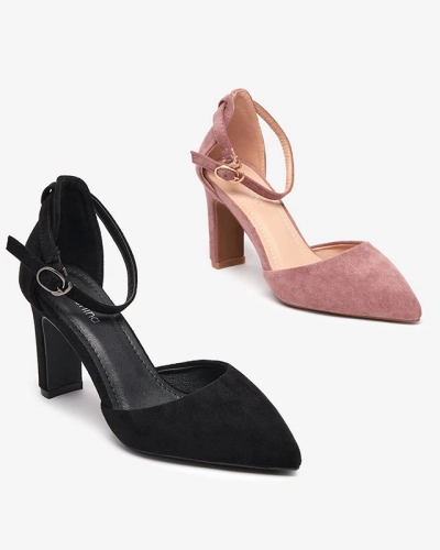 Dark pink women's sandals on a post Ollagy - Footwear