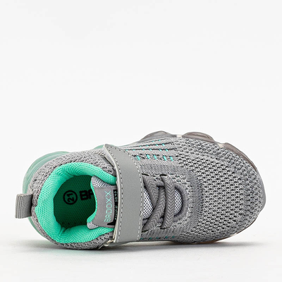 Pelēki bērnu sporta apavi ar piparmētru Dons elementiem - Apavi