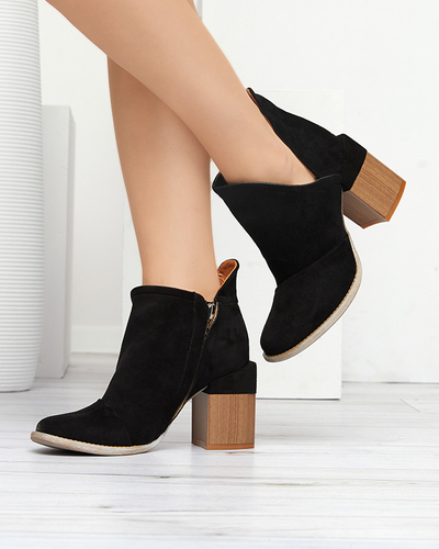 Women's boots with cut-outs in black Plinara - Footwear