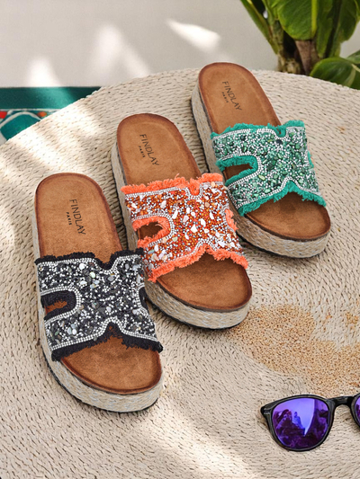 Royalfashion Women's slides with Candy Candy embellishments