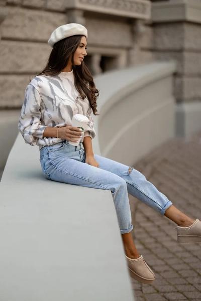 Royalfashion Thin women's sweater with print