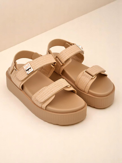 Royalfashion Beige Lavinia women's platform sandals – comfortable summer