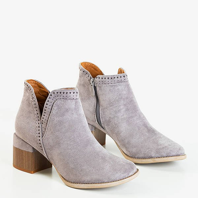Gray boots with square heel Tours - Shoes