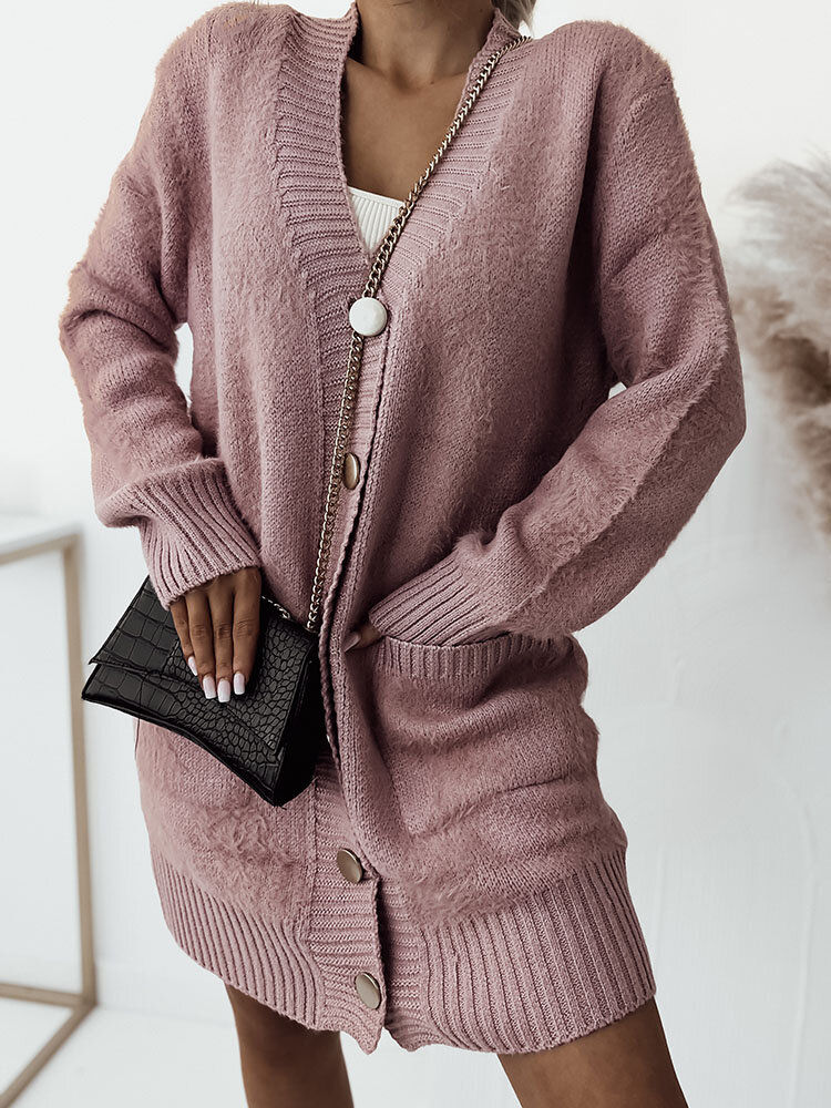 Royalfashion Розовый женский свитер-покрывало