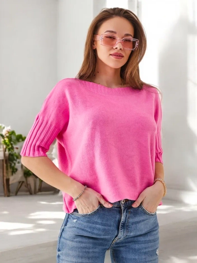 Royalfashion Women's viscose sweater with short sleeves