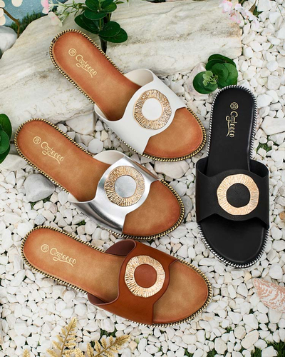 Royalfashion Женские шлепанцы на плоской подошве Olerna