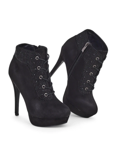 Royalfashion Women's heeled ankle boots with rhinestones Efelolo