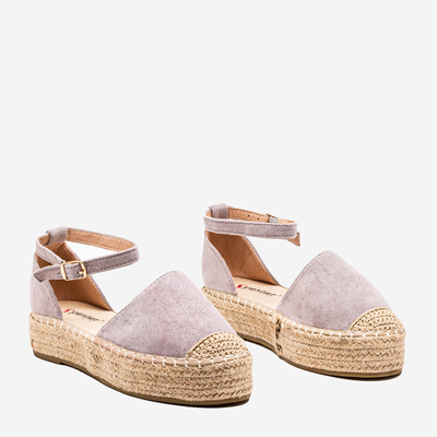 Light gray women's espadrilles on the Maritel platform - Footwear