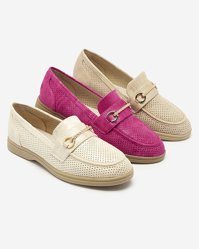 Женские мокасины с орнаментом бежевого цвета Ziragge- Footwear