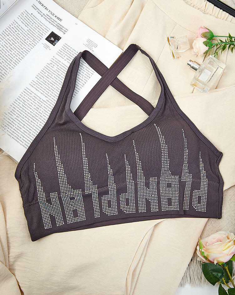 Royalfashion Женский спортивный бюстгальтер с цирконами