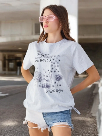 Royalfashion Women's cotton blouse with the inscription