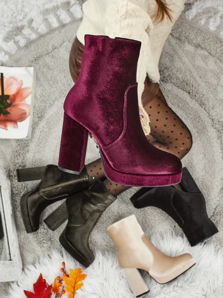 Botas femininas de coluna tipo veludo Miss