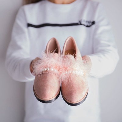 Pink shoes with Straus feather - Footwear