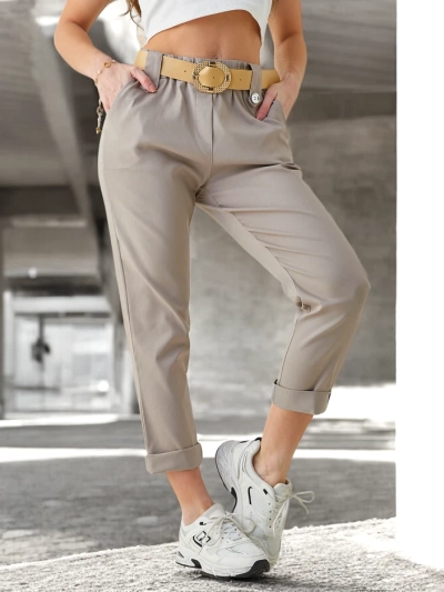 Royalfashion Women's viscose pants with a belt