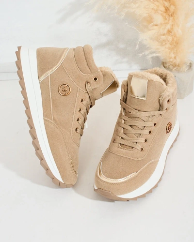 Royalfashion Warmed women's sneakers with fur Casill