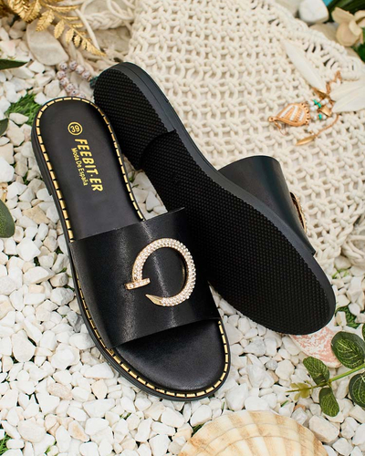 Royalfashion Women's Omerta flat sole flip-flops