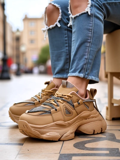 Royalfashion Women's Sneakers on a Thick Sole Reterri