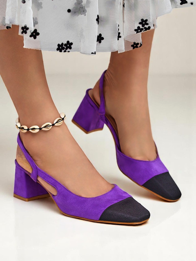 Royalfashion Women's Low Heel Pumps with Decorative Toe Eleganzo