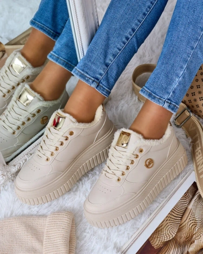 Royalfashion Warmed women's sneakers with fur Sofi