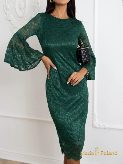 Women's Lace Midi Dress with Wide Sleeves Holly Wow