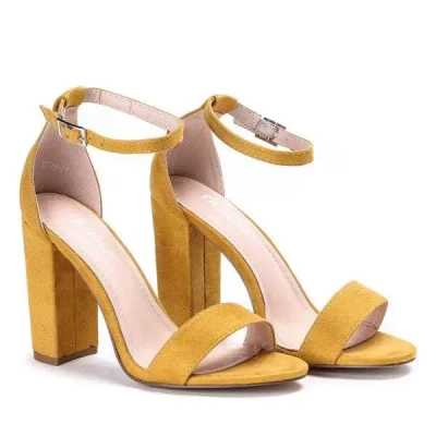 OUTLET Yellow sandals on the post Annie - Footwear