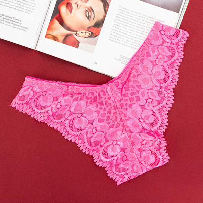 Neon pink lace panties for women - Underwear