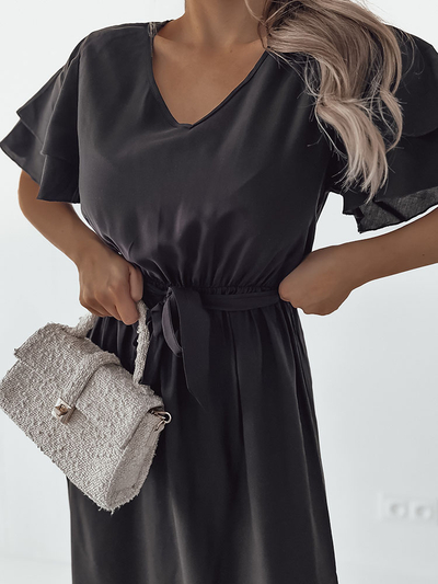 Royalfashion Sieviešu vienkārša midi kleita