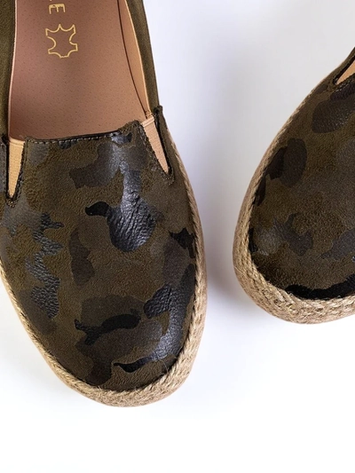 Zaļas sieviešu espadrilles Nuhente camo - Apavi