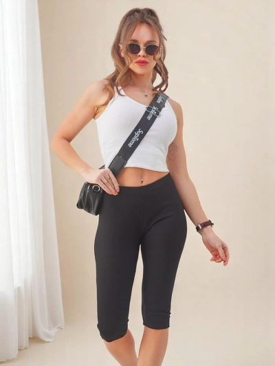 Royalfashion Sieviešu ribotas kokvilnas 3/4 leggins