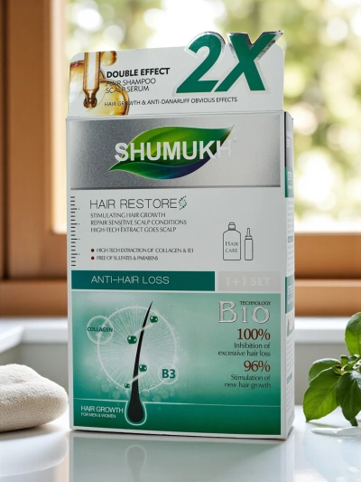 Shumukh Shampoo dhe Serumi i flokëve 2në1 - stimulues i rritjes së flokëve