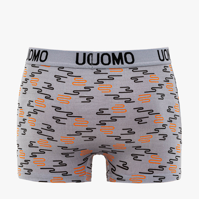 Светло-серые мужские боксеры с принтом