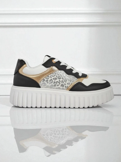 Royalfashion Callista Women's Platform Sneakers Black Eco Leather Size 40