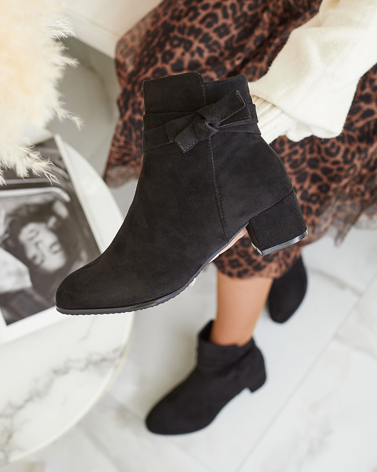 Royalfashion Melni sieviešu zemie stiletto zābaki Referra