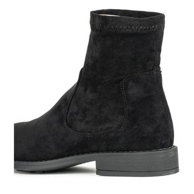 Czarne botki z eko-zamszu Jasanner - Obuwie 
