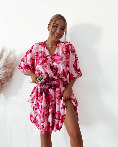 Royalfashion Sieviešu mini kleita ar oriģinālu rakstu
